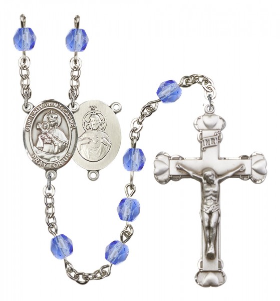 Women's Our Lady of Mount Carmel Birthstone Rosary - Sapphire