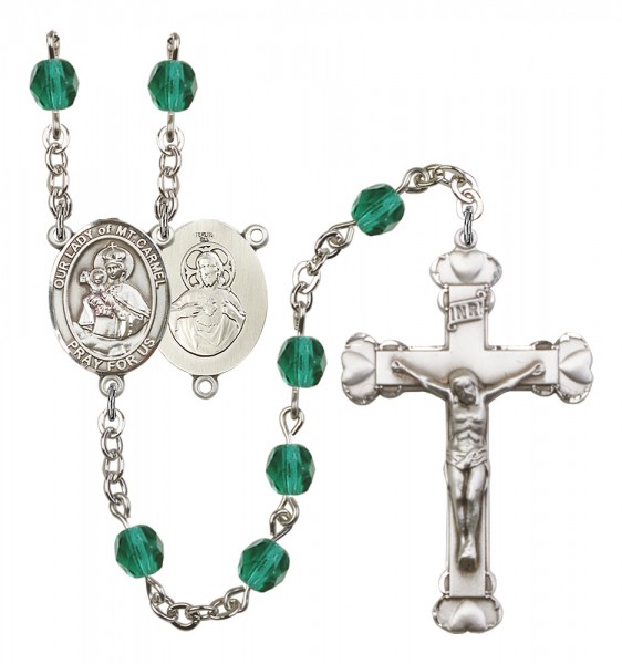 Women's Our Lady of Mount Carmel Birthstone Rosary - Zircon