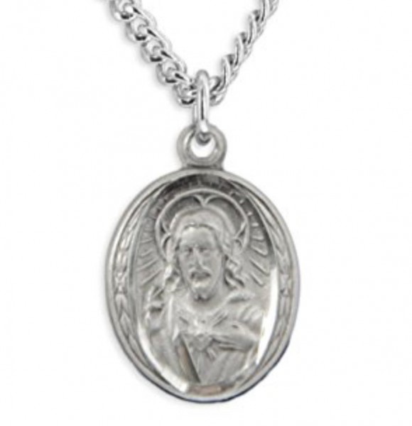 Women's Oval Scapular Pendant - Sterling Silver