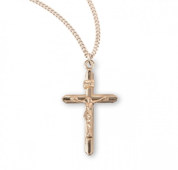 Women's Petite Contemporary Crucifix - Gold Plated