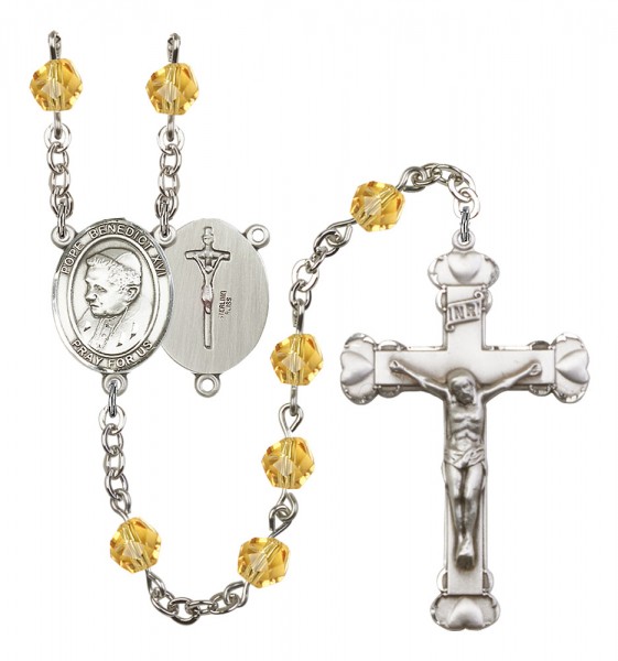 Women's Pope Emeritace Benedict XVI Birthstone Rosary - Topaz