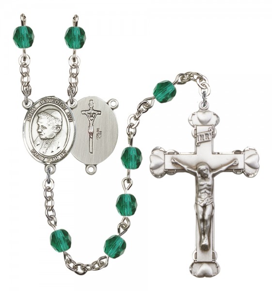 Women's Pope Emeritace Benedict XVI Birthstone Rosary - Zircon