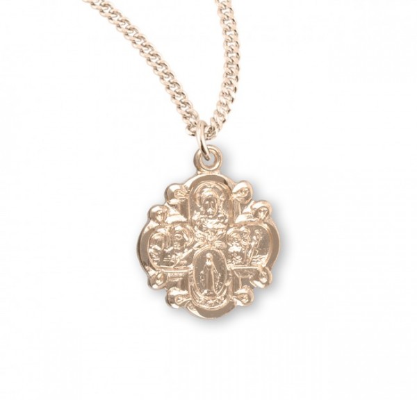 Women's Rounded Four Way Pendant - Gold Plated