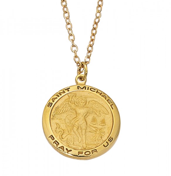 Women's Saint Michael Medal Oval Goldtone - Gold Tone