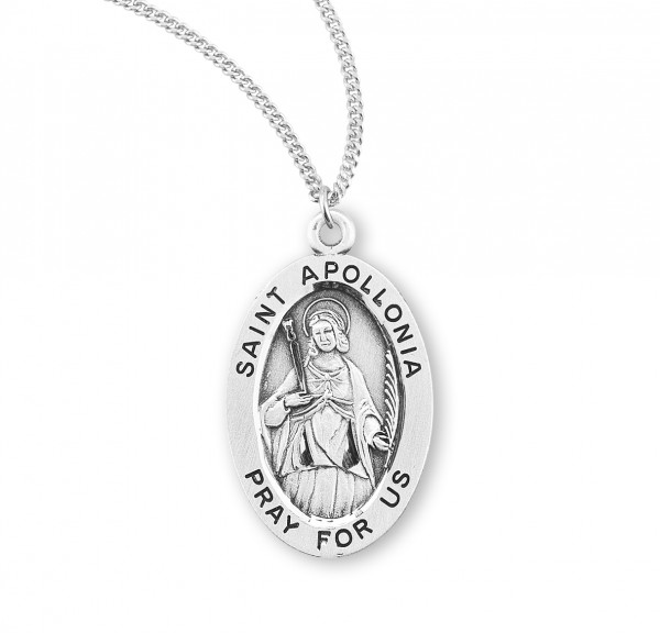 Women's St. Apollonia Oval Medal - Sterling Silver