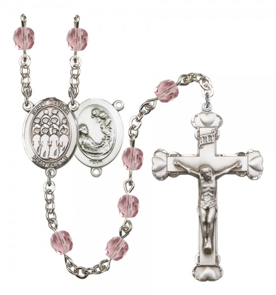 Women's St. Cecilia Choir Birthstone Rosary - Light Amethyst