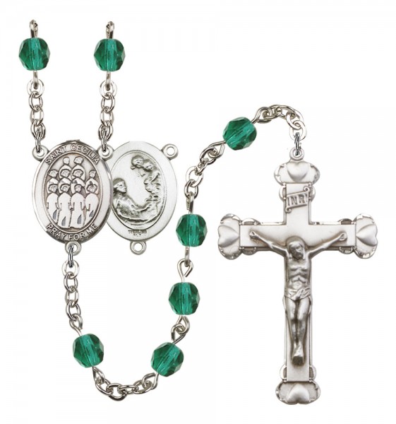 Women's St. Cecilia Choir Birthstone Rosary - Zircon