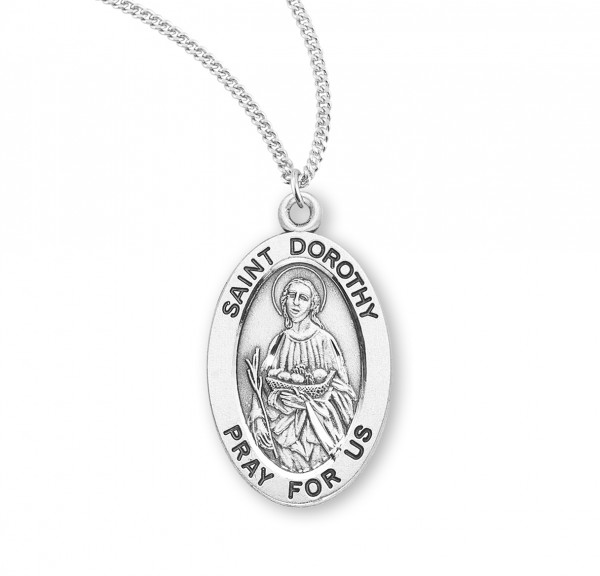 Women's St. Dorothy Oval Medal - Sterling Silver