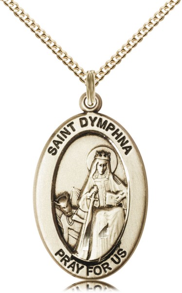 Women's St. Dymphna of Mental Illness Necklace - Gold Filled