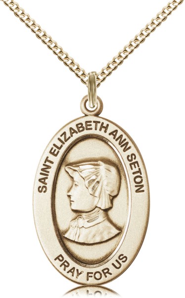 Women's St. Elizabeth Ann Seton Oval Necklace - Gold Filled