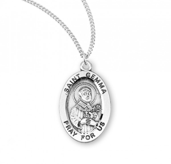 Women's St. Gemma Oval Medal - Sterling Silver