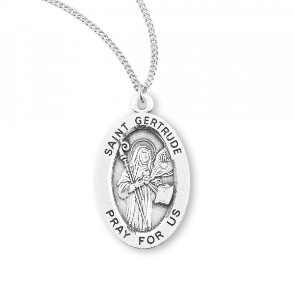 Women's St. Gertrude Oval Medal - Sterling Silver