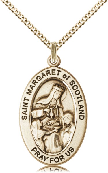 Women's St. Margaret of Scotland Oval Necklace - Gold Filled