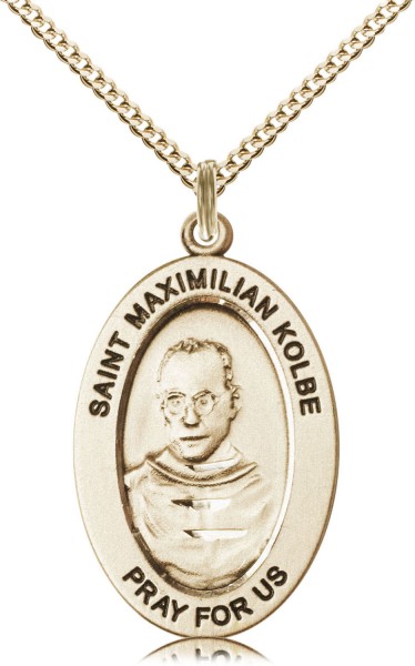 Women's St. Maximilian Against Drug Abuse Necklace - Gold Filled