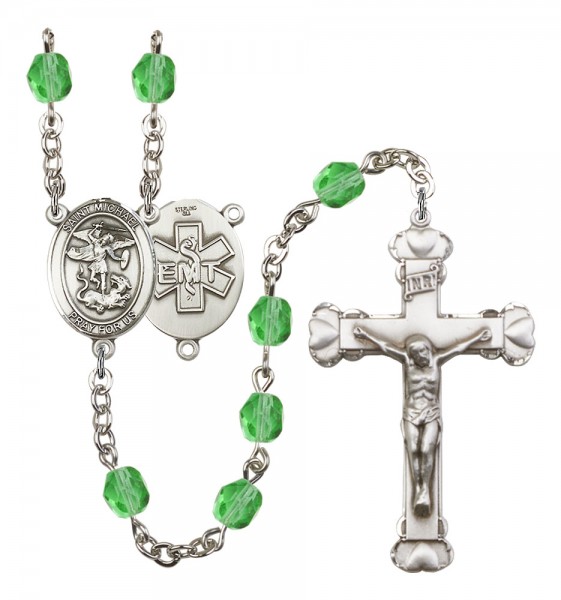 Women's St. Michael EMT Birthstone Rosary - Peridot