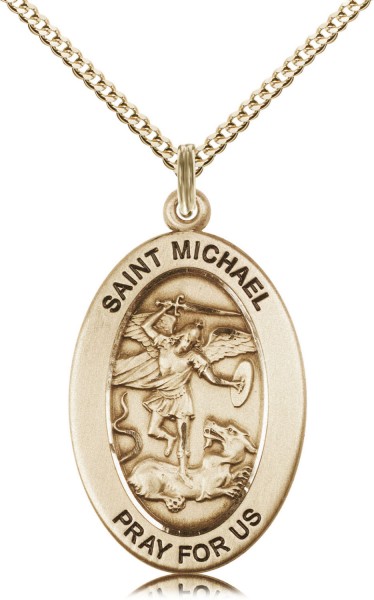 Women's St. Michael of Police Necklace - Gold Filled