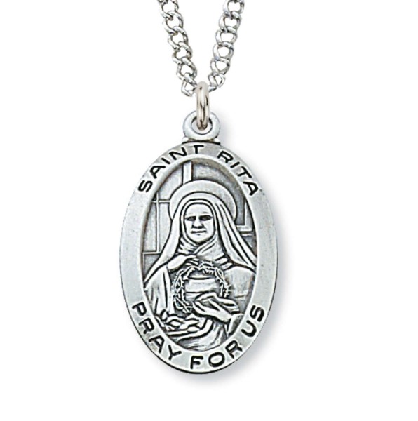 Women's St. Rita Medal Sterling Silver - Silver