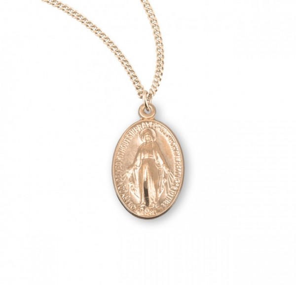 Women's or Youth Simple Miraculous Pendant and Chain - Gold Plated