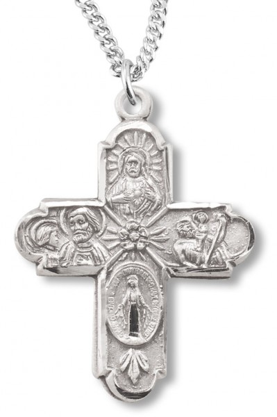 Youth or Women's 4-Way Pendant with 18 - Sterling Silver