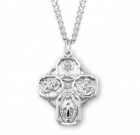4 Way Cross Pendant, Sterling Silver - 1 1/4