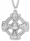 4 Way Cross, Sterling Silver with Chain