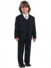Boy's Husky 5 Piece Black Suit