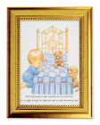 Boys Now I Lay Me Down To Sleep 5x7 Print in Gold-Leaf Frame