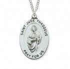 Boys Oval St. Jude Medal Sterling Silver
