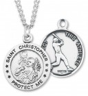 Men's St. Christopher Baseball Medal Sterling Silver