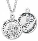Men's St. Christopher Hockey Medal Sterling Silver