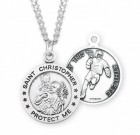 Men's St. Christopher Lacrosse Medal Sterling Silver
