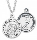 Men's St. Christopher Soccer Medal Sterling Silver