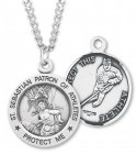 Men's Round Sterling Silver St. Sebastian Hockey Medal