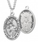 Men's St. Sebastian Track Medal Sterling Silver
