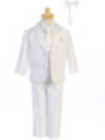 Boy's White 2 Button Tuxedo with Vest and Bowtie