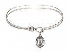 Cable Bangle Bracelet with a Cross Dove Confirmation Charm
