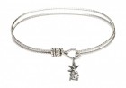 Cable Bangle Bracelet with a Littlest Angel Charm