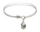 Cable Bangle Bracelet with a Madonna &amp; Child Charm