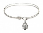 Cable Bangle Bracelet with a Miraculous Charm