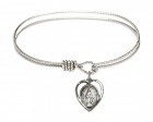 Cable Bangle Bracelet with a Miraculous Charm