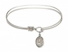 Cable Bangle Bracelet with Our Lady of Loretto Charm