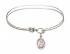 Cable Bangle Bracelet with a Saint Adrian of Nicomedia Charm