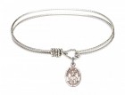 Cable Bangle Bracelet with a Saint Andrew Kim Taegon Charm