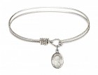 Cable Bangle Bracelet with a Saint Apollonia Charm