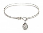 Cable Bangle Bracelet with a Saint Bernard of Montjoux Charm