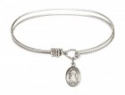 Cable Bangle Bracelet with a Saint Bridget of Sweden Charm