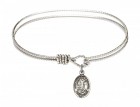 Cable Bangle Bracelet with a Saint Catherine of Bologna Charm