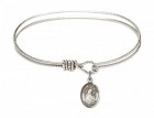 Cable Bangle Bracelet with a Saint Gertrude of Nivelles Charm