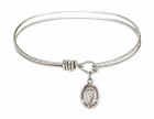 Cable Bangle Bracelet with a Saint Hannibal Charm