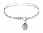 Cable Bangle Bracelet with a Saint Henry II Charm